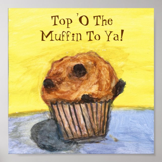 Póster Poster de muffin de chile de chocolate pintado (Frente)