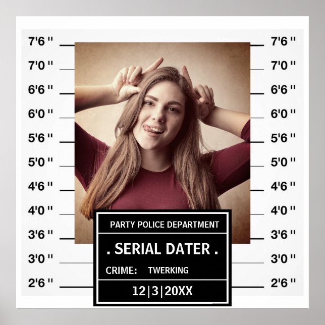 Póster Poster de mugshot personalizado gracioso (Frente)