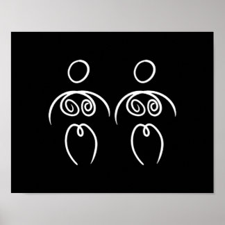 Póster Poster de mujeres y mujeres en líneas de comparabi