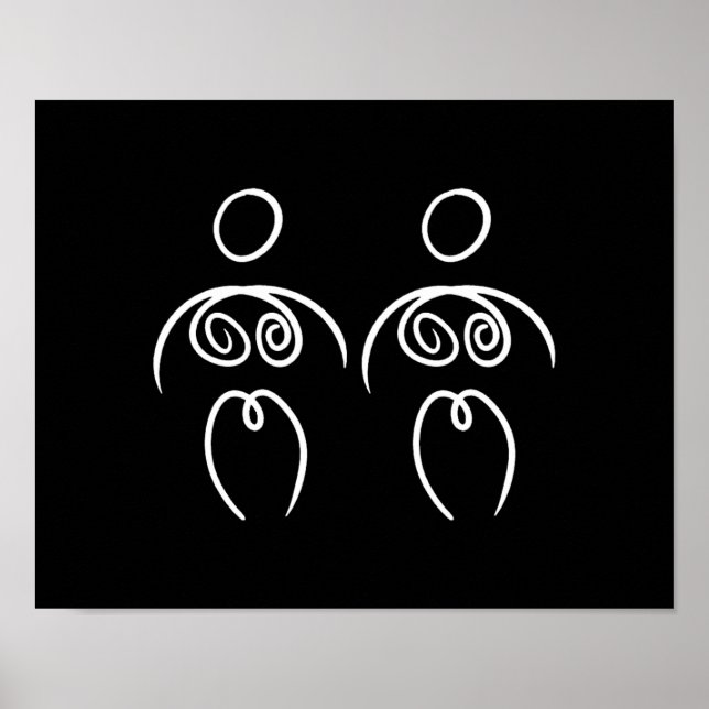 Póster Poster de mujeres y mujeres en líneas de comparabi (Frente)