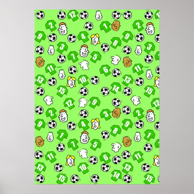 Póster Poster de Muro de Diseño de Fútbol con Camisetas v (Frente)