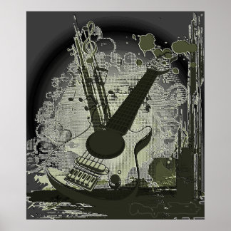 Póster Poster de música de guitarra de época