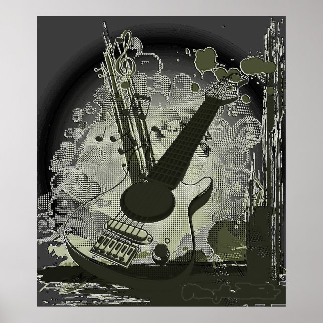 Póster Poster de música de guitarra de época (Frente)