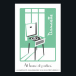 Póster Poster de música pop Art de Green Retro Dansette<br><div class="desc">Reproductor de registros retro poster de arte pop</div>