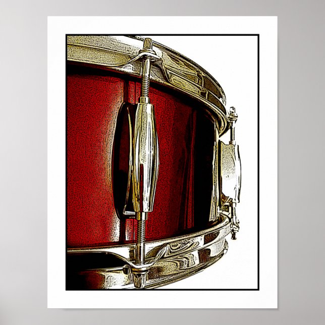 Póster Poster de músico de tambor de trineo rojo (Frente)