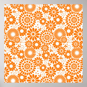 Póster Poster de naranja floral ventilado