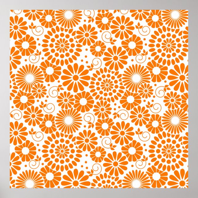 Póster Poster de naranja floral ventilado (Frente)