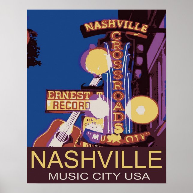 Póster Poster de Nashville Music City USA (Frente)