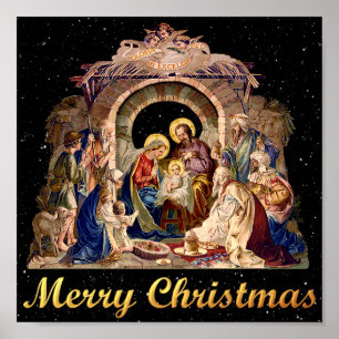 Póster Poster de Natividad Vintage