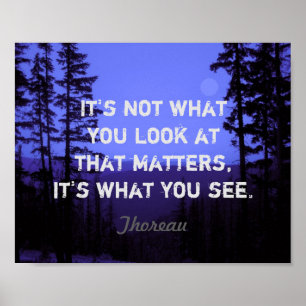 Póster poster de naturaleza inspiradora Thoreau cita azul