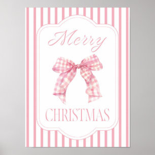 Póster Poster de Navidad de Bow Rosado Merry