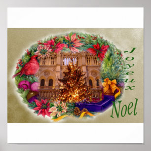 PÓSTER POSTER DE NAVIDAD DE NOEL PARÍS DE JOYEUX