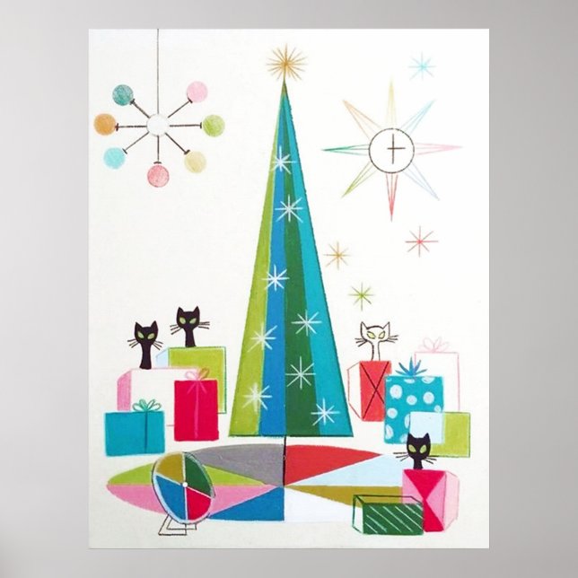 Póster Poster de Navidad retro vintage (Frente)