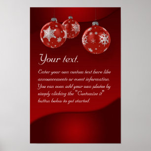 Póster poster de navidades con ornamentos
