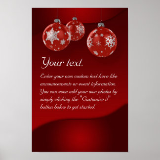 Póster poster de navidades con ornamentos