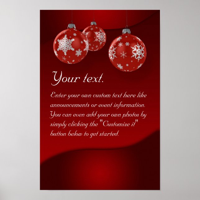 Póster poster de navidades con ornamentos (Frente)