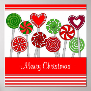 Póster Poster de Navidades Cute Lollipops