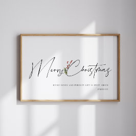 Póster Poster de Navidades de acuarela navideña