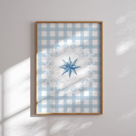 Póster Poster de Navidades de Blue Star Gingham