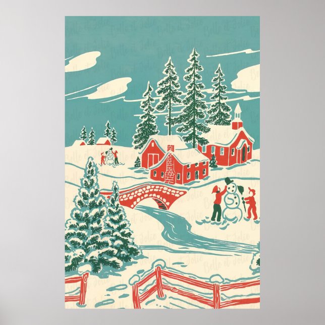 Póster Poster de Navidades de invierno de época (Frente)