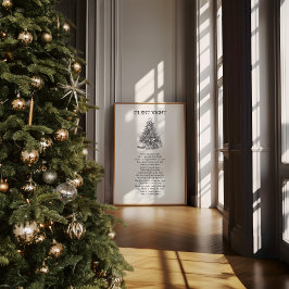 Póster Poster de Navidades de letras de la noche silencio