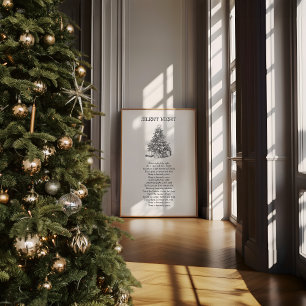 Póster Poster de Navidades de letras de la noche silencio