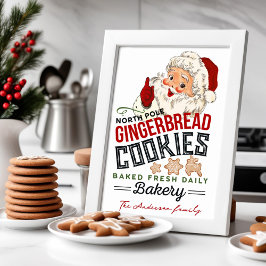 Póster Poster de Navidades de panadería de Santa Gingerbr