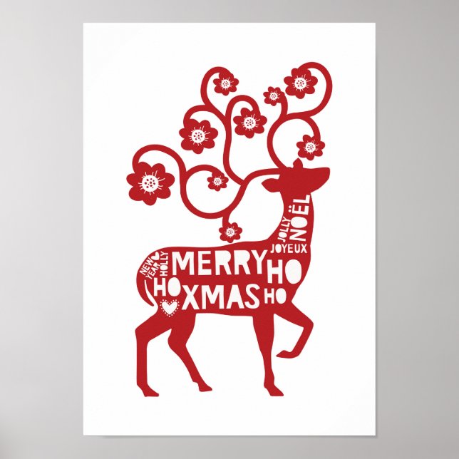 Póster Poster de Navidades de renos (Frente)