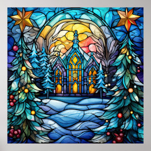 Póster Poster de Navidades de vidrio contenido