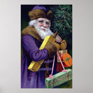 Póster Poster de Navidades de Vintage Santa Claus Imprimi