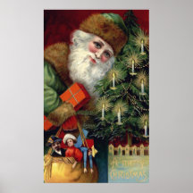 Poster de Navidades de Vintage Santa Claus Imprimi