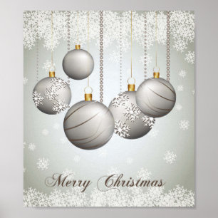 Póster Poster de Navidades plateados