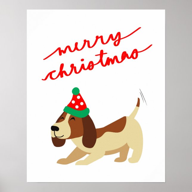 Póster Poster de navidades, Poster de Navidad de perro li (Frente)