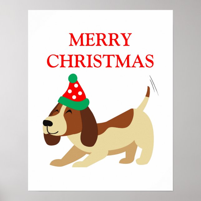 Póster Poster de navidades, Poster de Navidad de perro li (Frente)