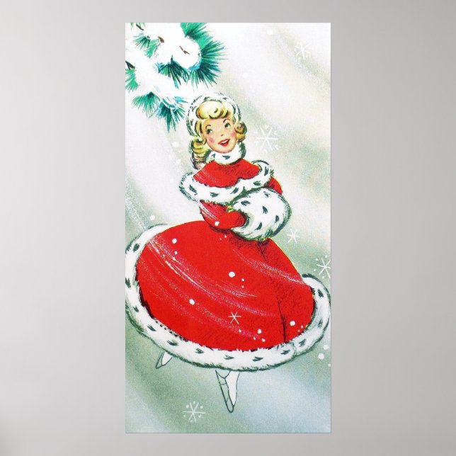 Póster Poster de Navidades retro-chicas de época (Frente)