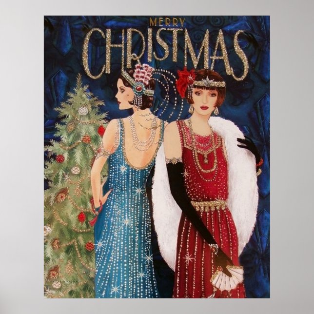 Póster Poster de Navidades Retro vintage ar deco (Frente)