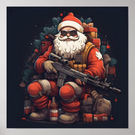 Póster Poster de Navidades tácticos de Santa Claus