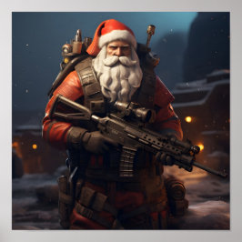 Póster Poster de Navidades tácticos de Santa Claus