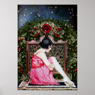 Póster Poster de Navidades Vintage Flapper