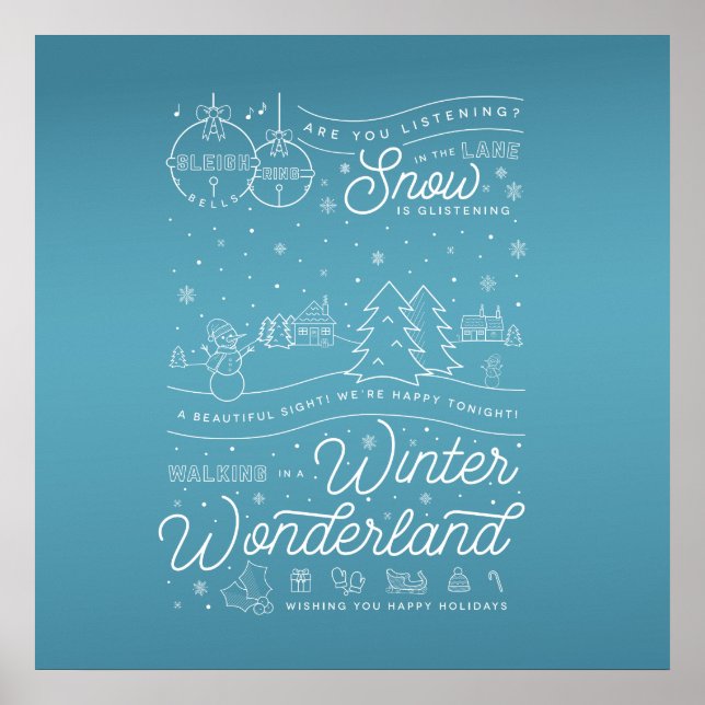 Póster Poster de Navidades Winter Wonderland 24x24 / Blue (Frente)