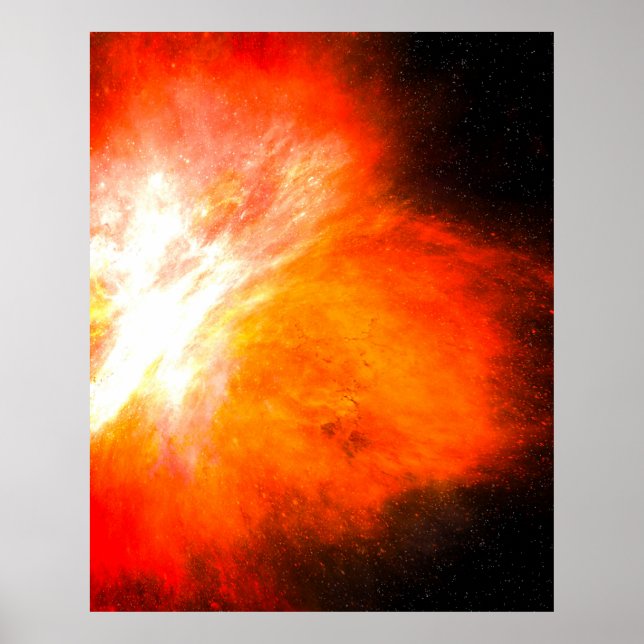 Póster Poster de nebulosa de fuego en llamas (Frente)