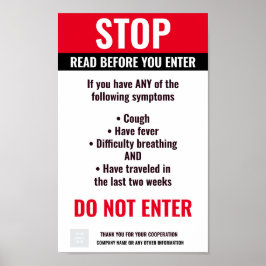 PÓSTER POSTER DE NEGOCIOS DE COVID STOP