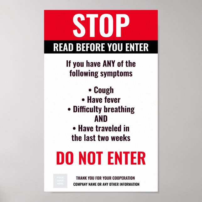 PÓSTER POSTER DE NEGOCIOS DE COVID STOP (Frente)
