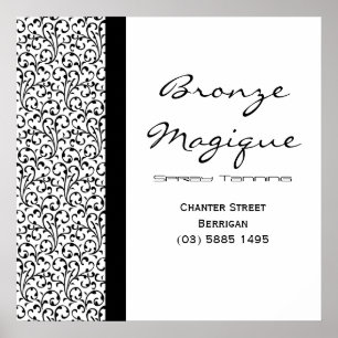 Póster Poster de Negra Damask Tanning Salon Business