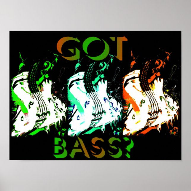 Póster poster de neón de bajo (Frente)