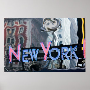 Póster Poster de neón de Nueva York