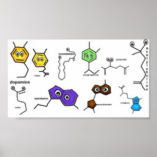 Póster Poster de neurotransmisores