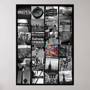Póster Poster de New York City - collage de photograps