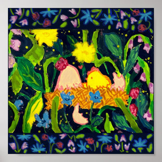 Póster Poster de nido de pollo