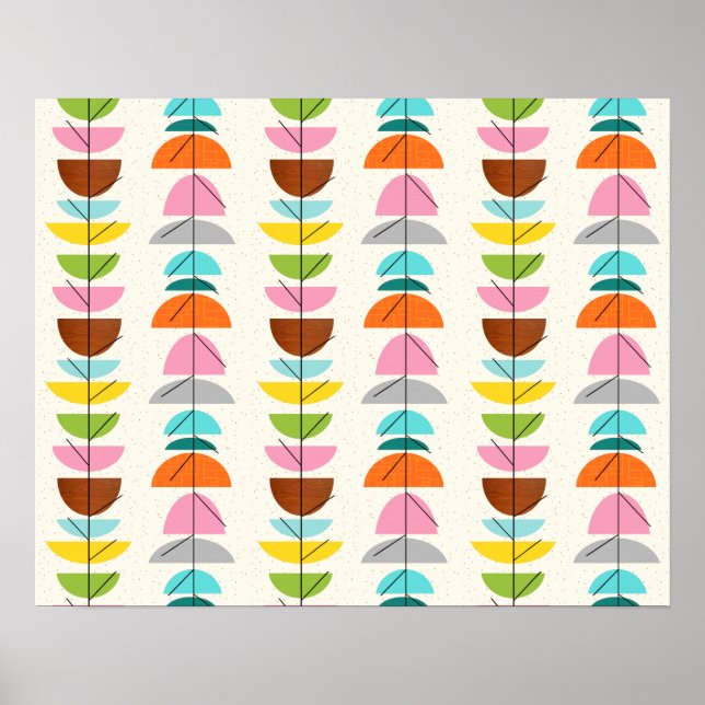 Póster Poster de nidos retro coloridos (Frente)